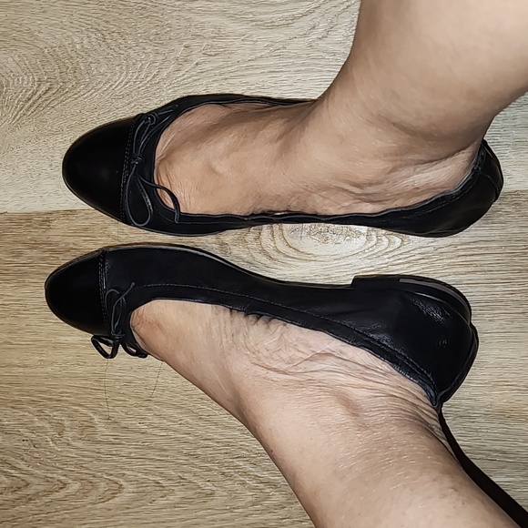 AGL BLACK MADE IN ITALY REAL LEATHER BALLET FLATS EUC EU39 - Picture 3 of 11